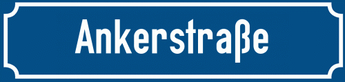 Straßenschild Ankerstraße
