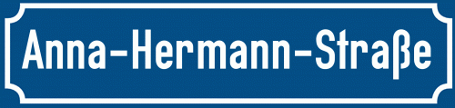 Straßenschild Anna-Hermann-Straße