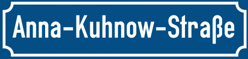 Straßenschild Anna-Kuhnow-Straße