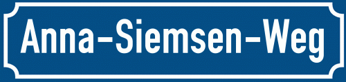 Straßenschild Anna-Siemsen-Weg