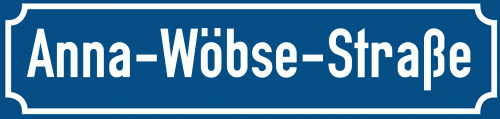 Straßenschild Anna-Wöbse-Straße zum kostenlosen Download