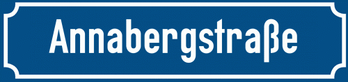Straßenschild Annabergstraße zum kostenlosen Download