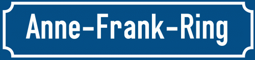Straßenschild Anne-Frank-Ring zum kostenlosen Download