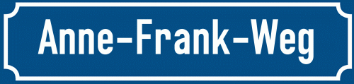 Straßenschild Anne-Frank-Weg