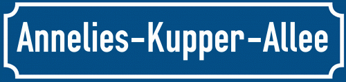 Straßenschild Annelies-Kupper-Allee