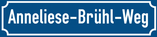 Straßenschild Anneliese-Brühl-Weg