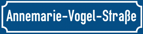 Straßenschild Annemarie-Vogel-Straße