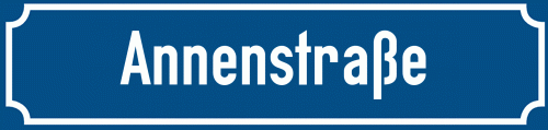 Straßenschild Annenstraße zum kostenlosen Download