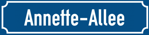 Straßenschild Annette-Allee zum kostenlosen Download