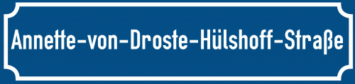 Straßenschild Annette-von-Droste-Hülshoff-Straße