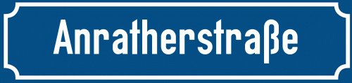 Straßenschild Anratherstraße