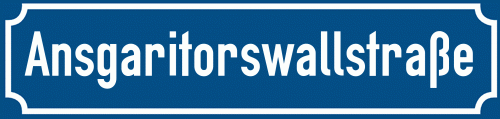 Straßenschild Ansgaritorswallstraße zum kostenlosen Download
