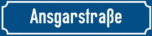 Straßenschild Ansgarstraße