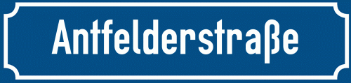 Straßenschild Antfelderstraße zum kostenlosen Download