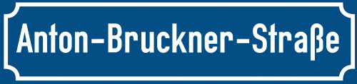 Straßenschild Anton-Bruckner-Straße zum kostenlosen Download