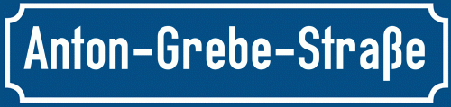 Straßenschild Anton-Grebe-Straße