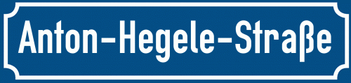 Straßenschild Anton-Hegele-Straße