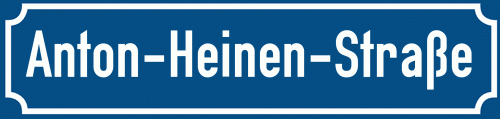 Straßenschild Anton-Heinen-Straße