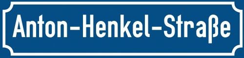 Straßenschild Anton-Henkel-Straße