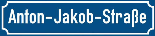 Straßenschild Anton-Jakob-Straße