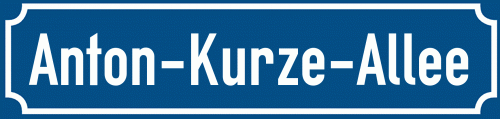 Straßenschild Anton-Kurze-Allee