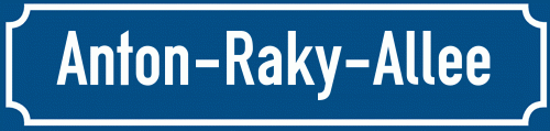 Straßenschild Anton-Raky-Allee