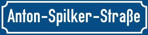 Straßenschild Anton-Spilker-Straße