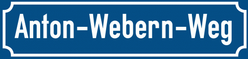Straßenschild Anton-Webern-Weg zum kostenlosen Download
