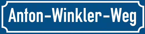 Straßenschild Anton-Winkler-Weg