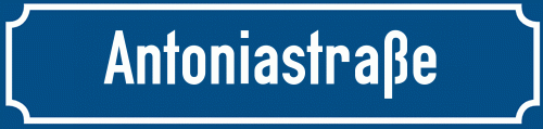 Straßenschild Antoniastraße