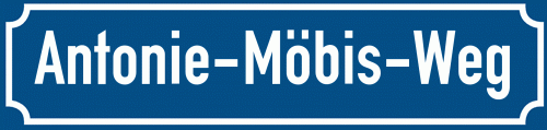 Straßenschild Antonie-Möbis-Weg