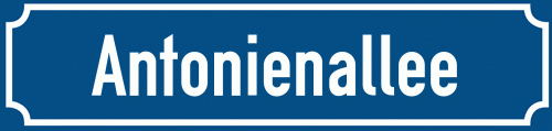 Straßenschild Antonienallee