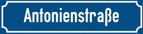 Straßenschild Antonienstraße