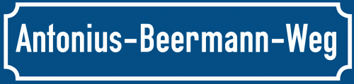 Straßenschild Antonius-Beermann-Weg