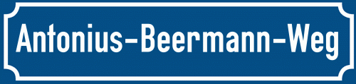 Straßenschild Antonius-Beermann-Weg zum kostenlosen Download