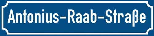 Straßenschild Antonius-Raab-Straße