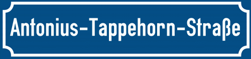 Straßenschild Antonius-Tappehorn-Straße