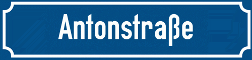 Straßenschild Antonstraße zum kostenlosen Download