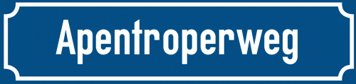 Straßenschild Apentroperweg zum kostenlosen Download