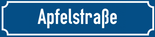 Straßenschild Apfelstraße
