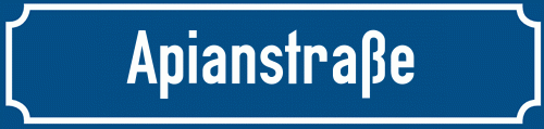 Straßenschild Apianstraße zum kostenlosen Download