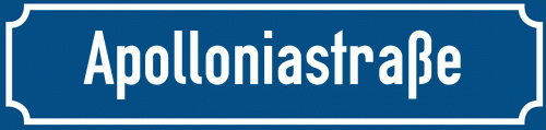 Straßenschild Apolloniastraße zum kostenlosen Download