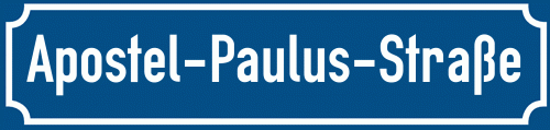 Straßenschild Apostel-Paulus-Straße