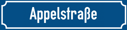 Straßenschild Appelstraße zum kostenlosen Download
