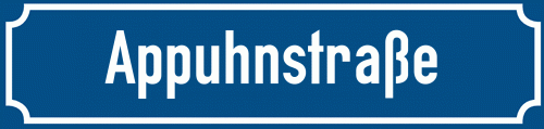 Straßenschild Appuhnstraße