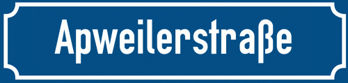 Straßenschild Apweilerstraße