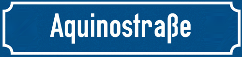 Straßenschild Aquinostraße