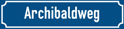 Straßenschild Archibaldweg zum kostenlosen Download