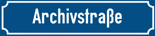 Straßenschild Archivstraße zum kostenlosen Download