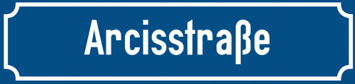 Straßenschild Arcisstraße zum kostenlosen Download